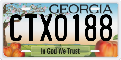 GA license plate CTX0188