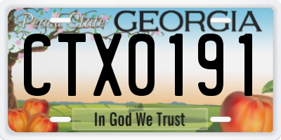 GA license plate CTX0191
