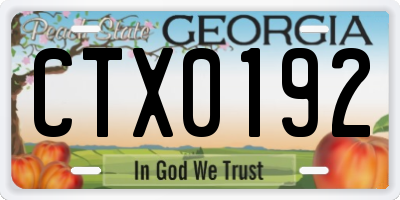 GA license plate CTX0192