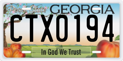 GA license plate CTX0194