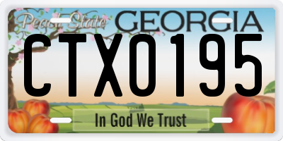 GA license plate CTX0195