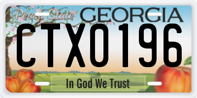 GA license plate CTX0196