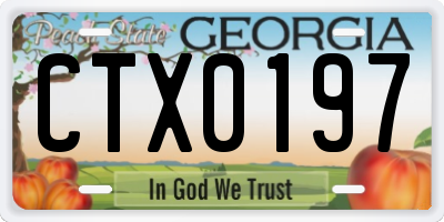 GA license plate CTX0197