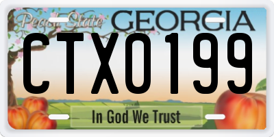 GA license plate CTX0199