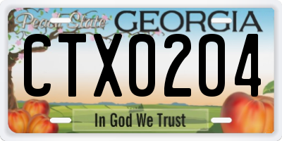 GA license plate CTX0204