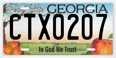 GA license plate CTX0207