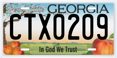 GA license plate CTX0209