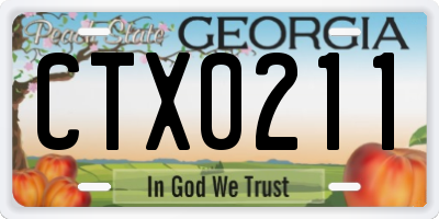 GA license plate CTX0211