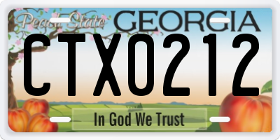 GA license plate CTX0212