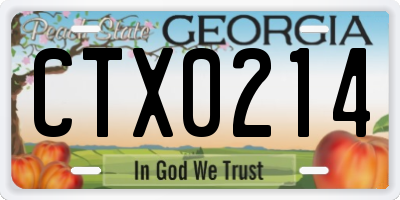GA license plate CTX0214