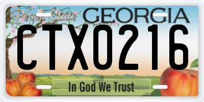 GA license plate CTX0216