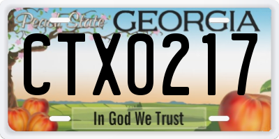 GA license plate CTX0217
