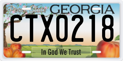 GA license plate CTX0218