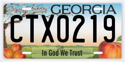 GA license plate CTX0219