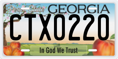 GA license plate CTX0220