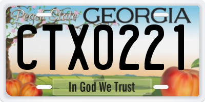 GA license plate CTX0221