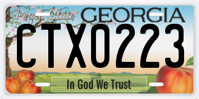 GA license plate CTX0223