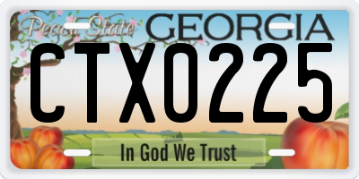 GA license plate CTX0225