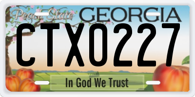 GA license plate CTX0227