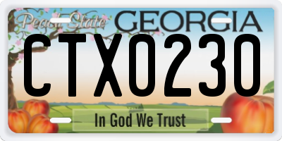 GA license plate CTX0230