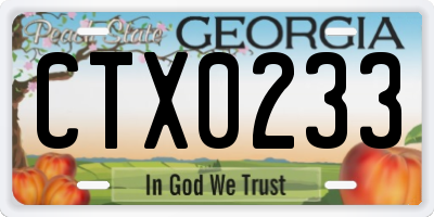 GA license plate CTX0233