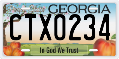 GA license plate CTX0234