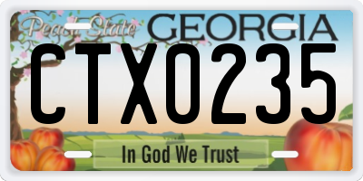 GA license plate CTX0235