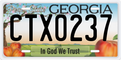 GA license plate CTX0237