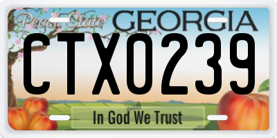 GA license plate CTX0239