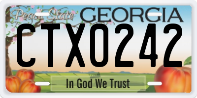 GA license plate CTX0242