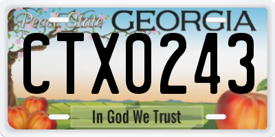 GA license plate CTX0243