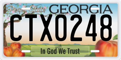 GA license plate CTX0248