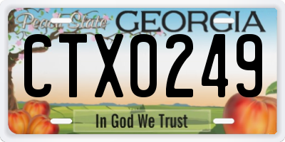 GA license plate CTX0249