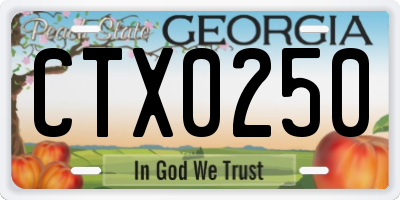 GA license plate CTX0250