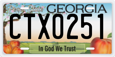 GA license plate CTX0251