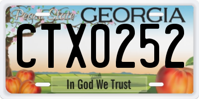GA license plate CTX0252