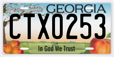 GA license plate CTX0253