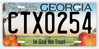 GA license plate CTX0254