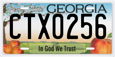 GA license plate CTX0256