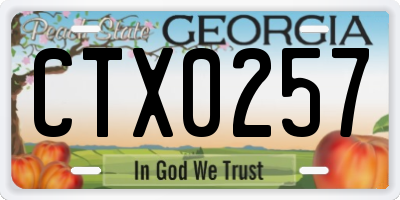GA license plate CTX0257