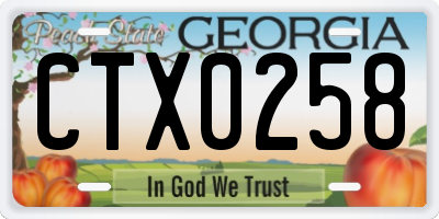 GA license plate CTX0258