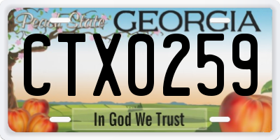GA license plate CTX0259