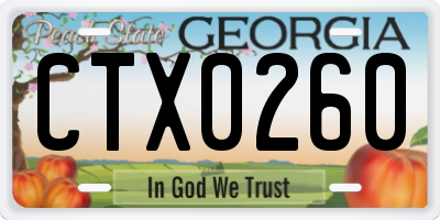 GA license plate CTX0260