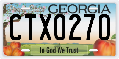 GA license plate CTX0270