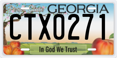 GA license plate CTX0271