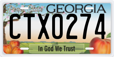 GA license plate CTX0274