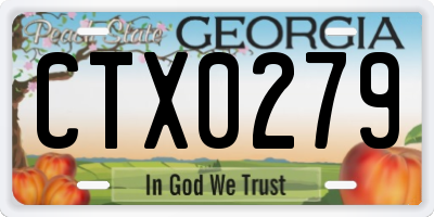GA license plate CTX0279