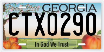 GA license plate CTX0290