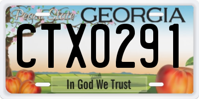 GA license plate CTX0291