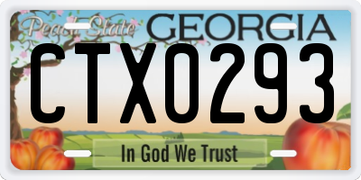 GA license plate CTX0293